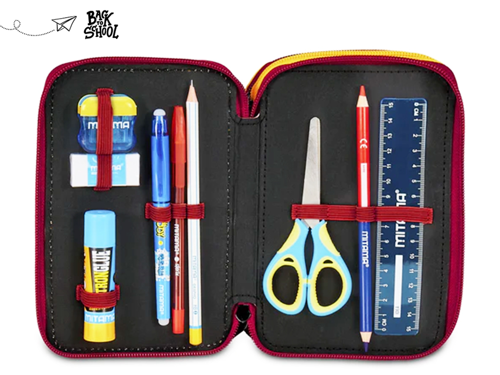 ROMA ASTUCCIO COMPLETO 3 ZIP, ROSSO | Ellepiu