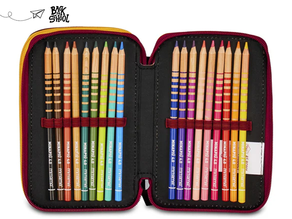 ROMA ASTUCCIO COMPLETO 3 ZIP, ROSSO | Ellepiu