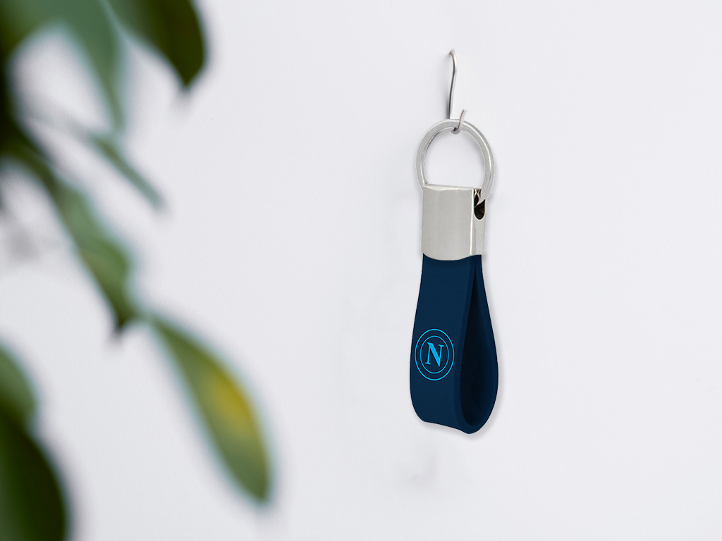 NAPOLI PORTACHIAVI GOMMA E METALLO, BLU | Ellepiu
