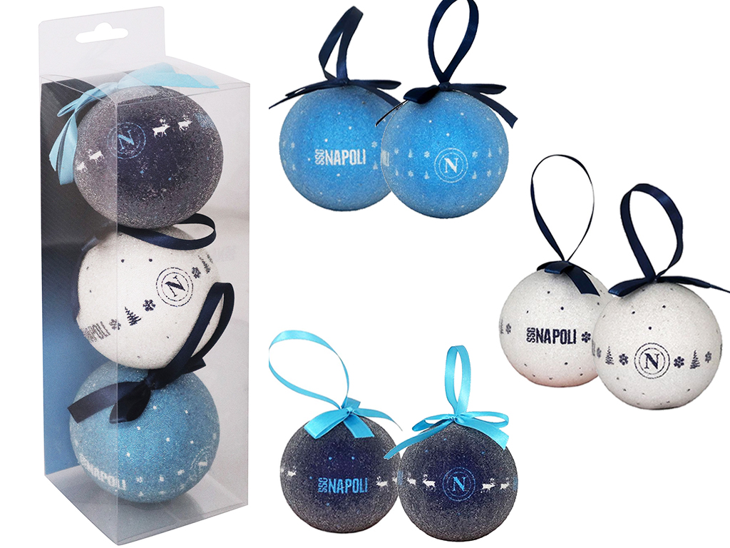 NAPOLI SET 3 PALLINE NATALIZIE, ASSORTITE | Ellepiu