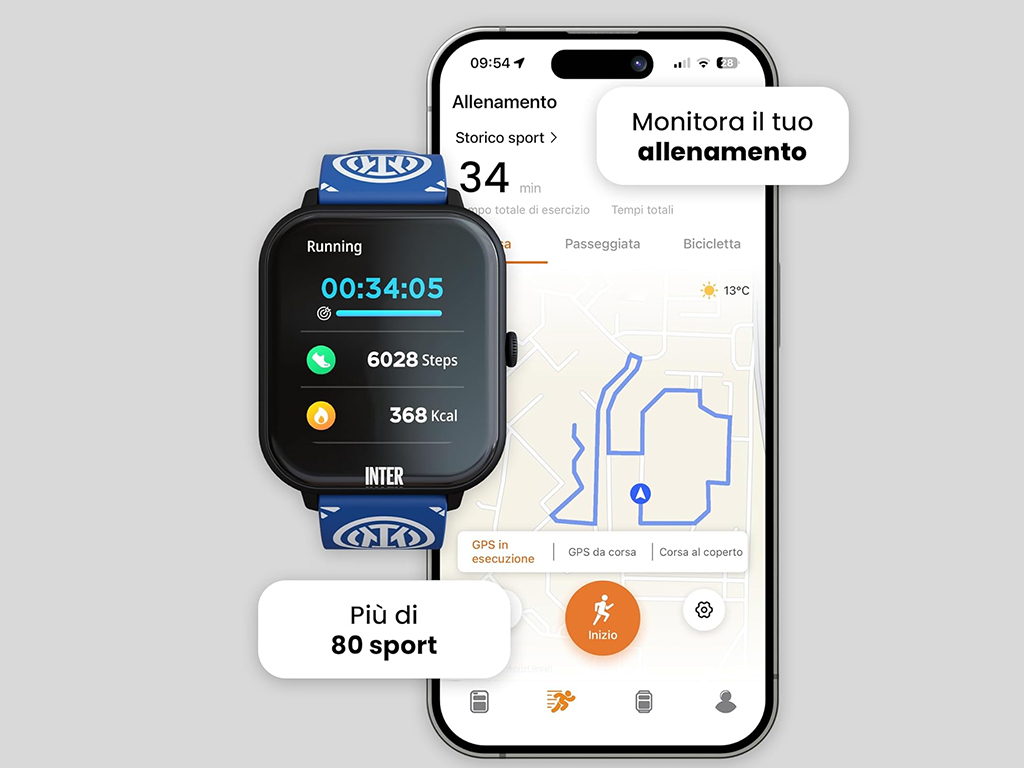 INTER SMARTWATCH, CINT.BLU/BIANCO | Ellepiu