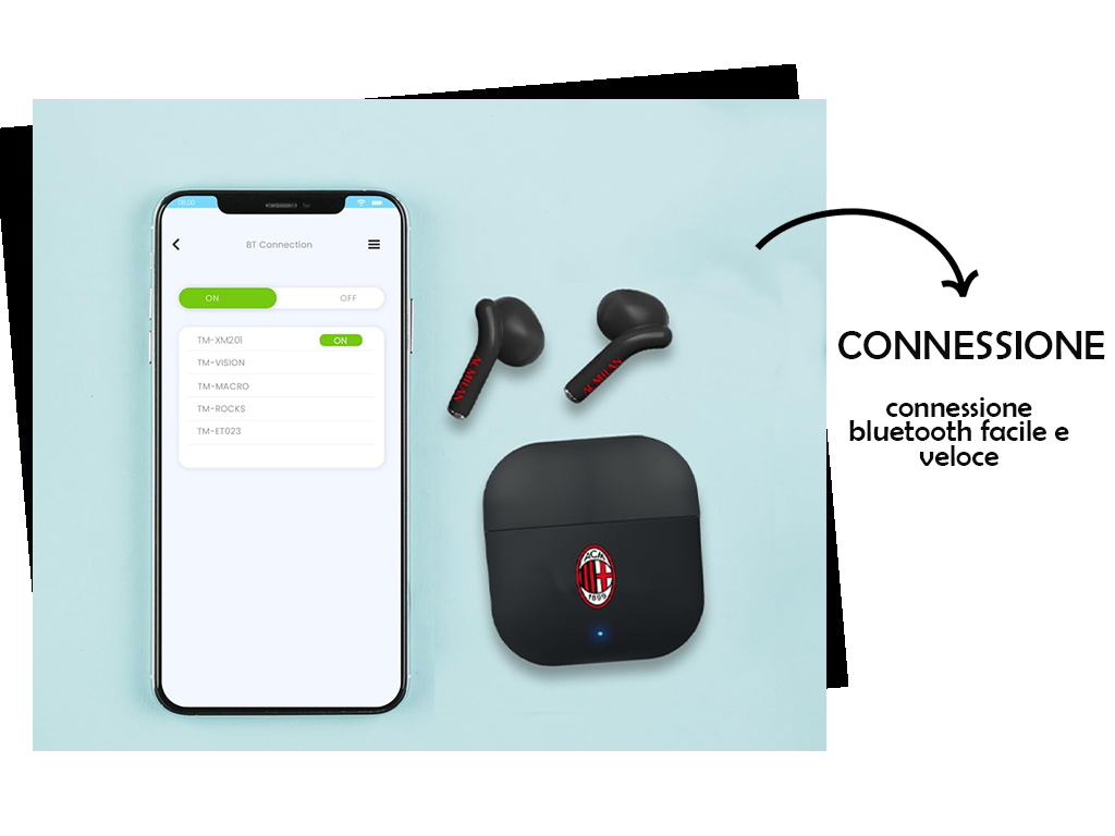 MILAN AURICOLARI SENZA FILO, BOX RICARICA | Ellepiu